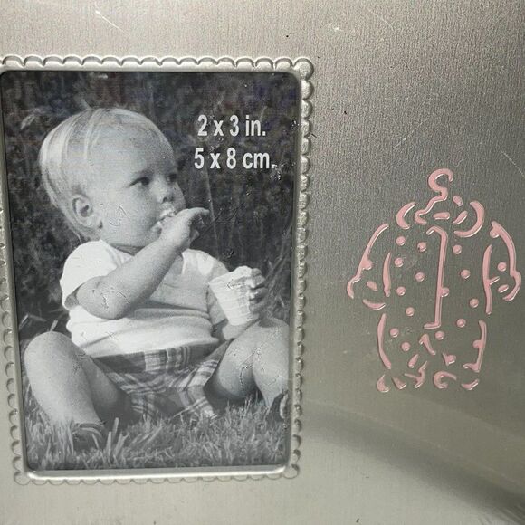 Set of 4 Pinnacle Frames & Accents Metal Frame w/Baby Girl Themes-Stands 4" X 4" - Picture 2 of 7